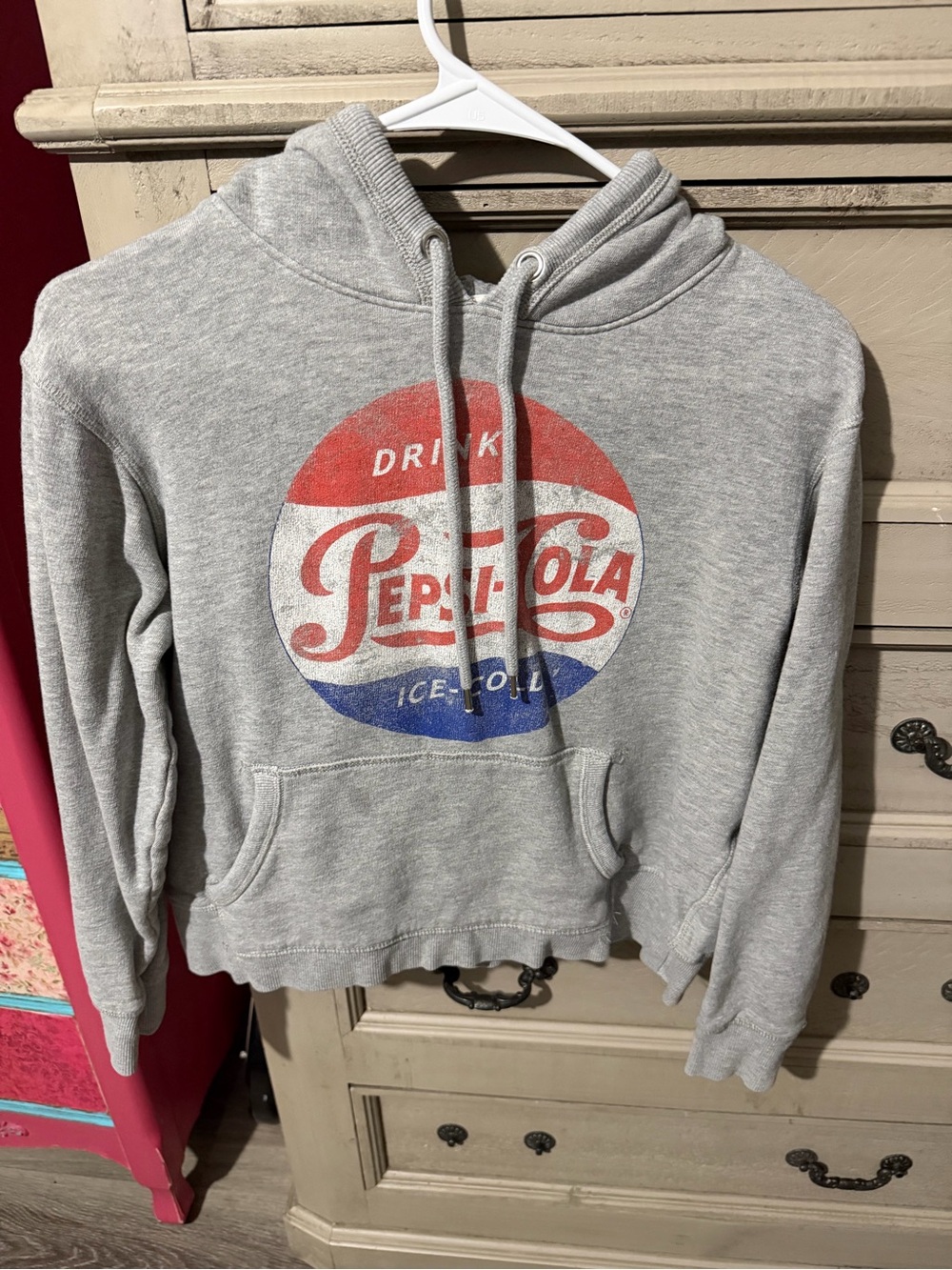 Gray Pepsi-Cola Graphic Hoodie Sweatshirt